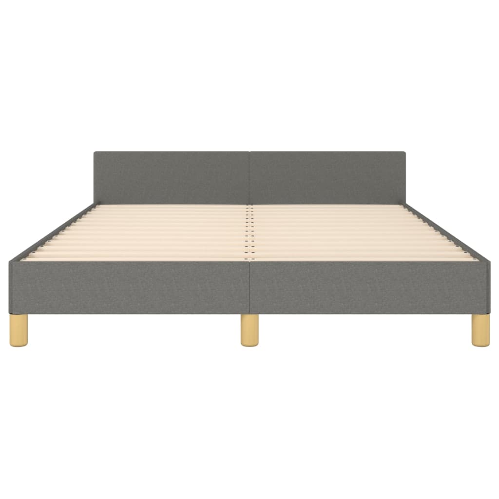 Bed Frame without Mattress Dark Grey 137x187 cm Double Fabric