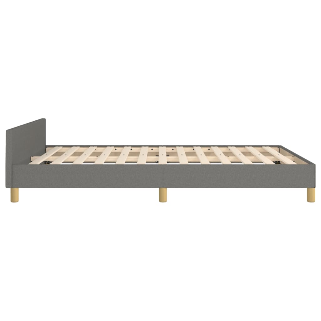 Bed Frame without Mattress Dark Grey 137x187 cm Double Fabric