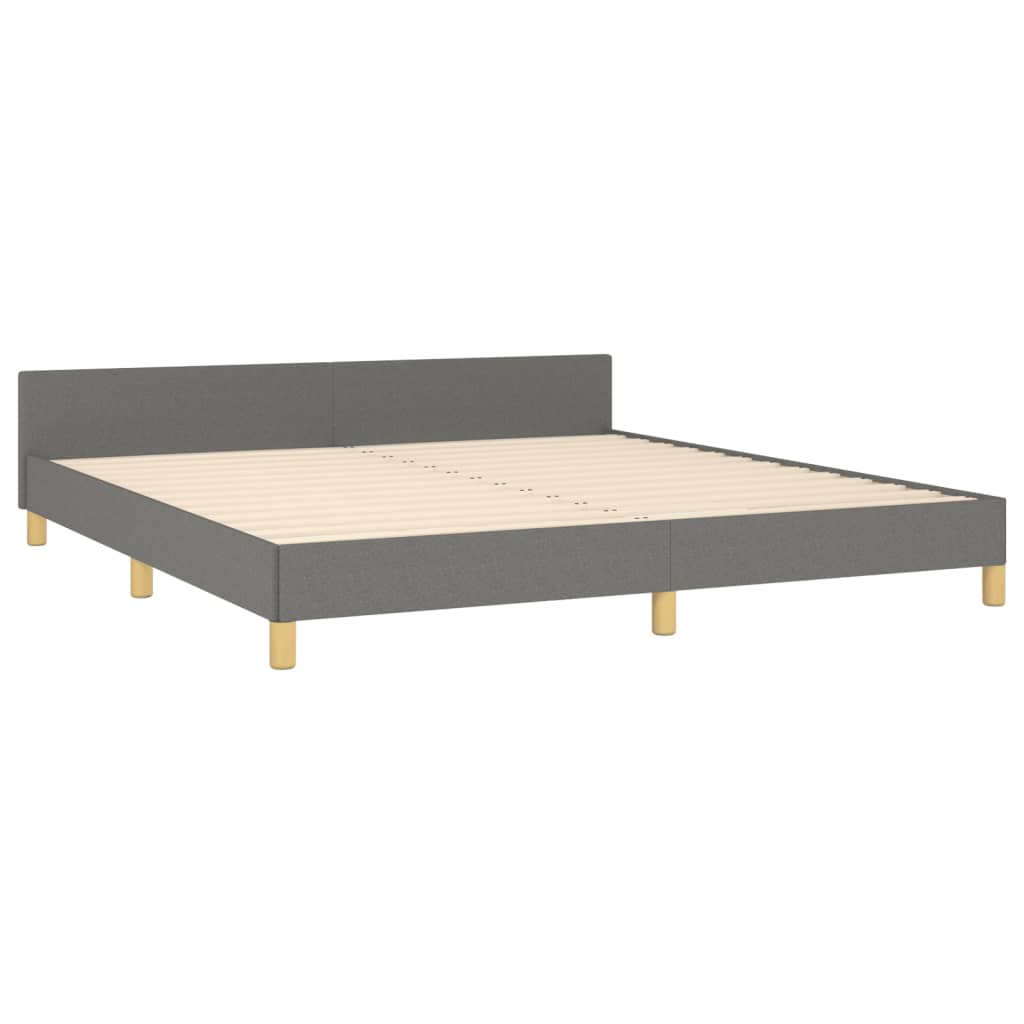 Bed Frame without Mattress Dark Grey 152x203 cm Queen Fabric