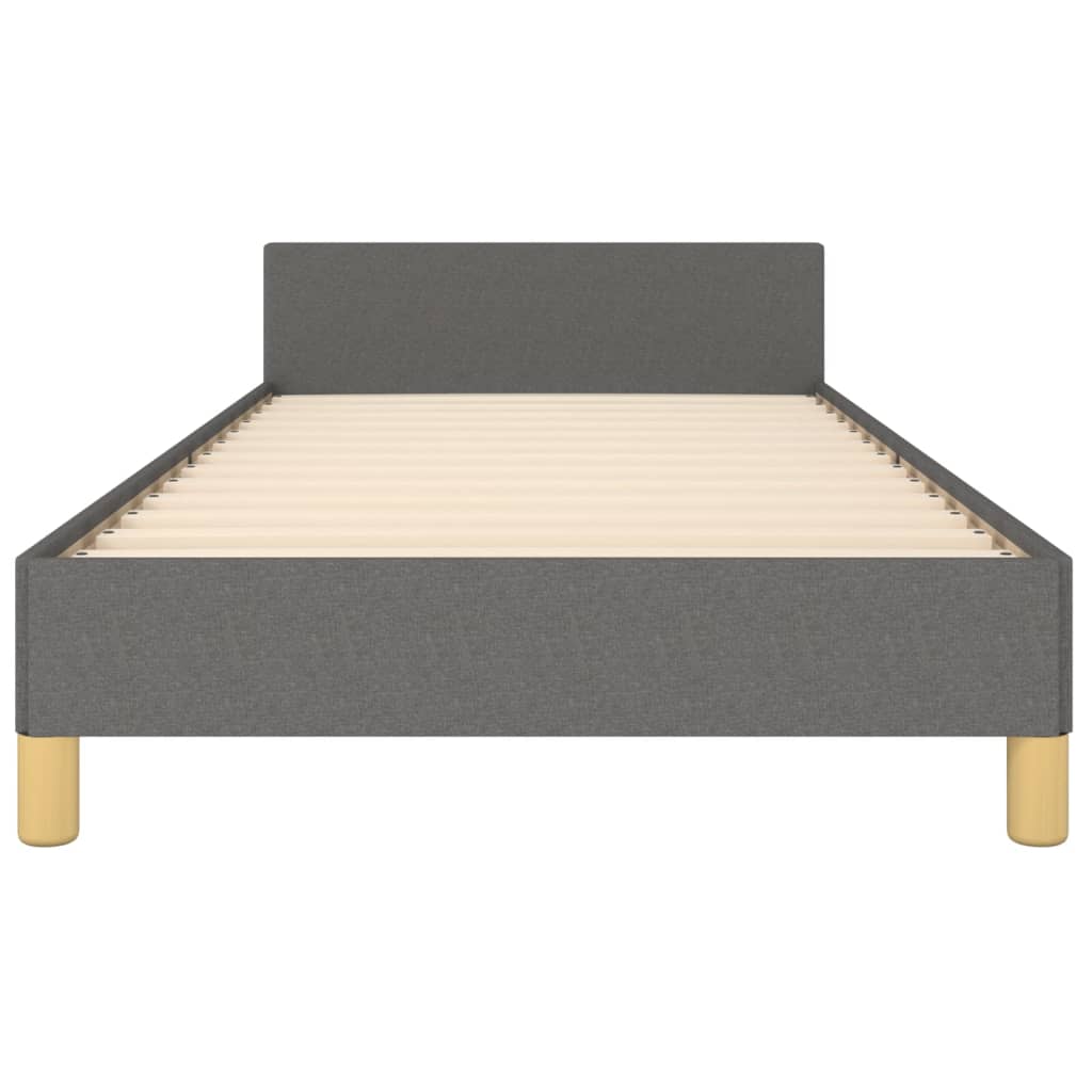 Bed Frame with Headboard Dark Grey 106x203 cm King Single Size Fabric