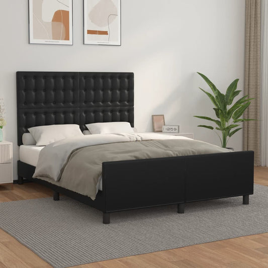 Bed Frame without Mattress Black 137x187 cm Double Faux Leather