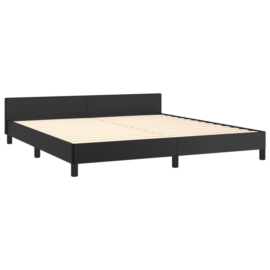 Bed Frame without Mattress Black 152x203 cm Queen Faux Leather