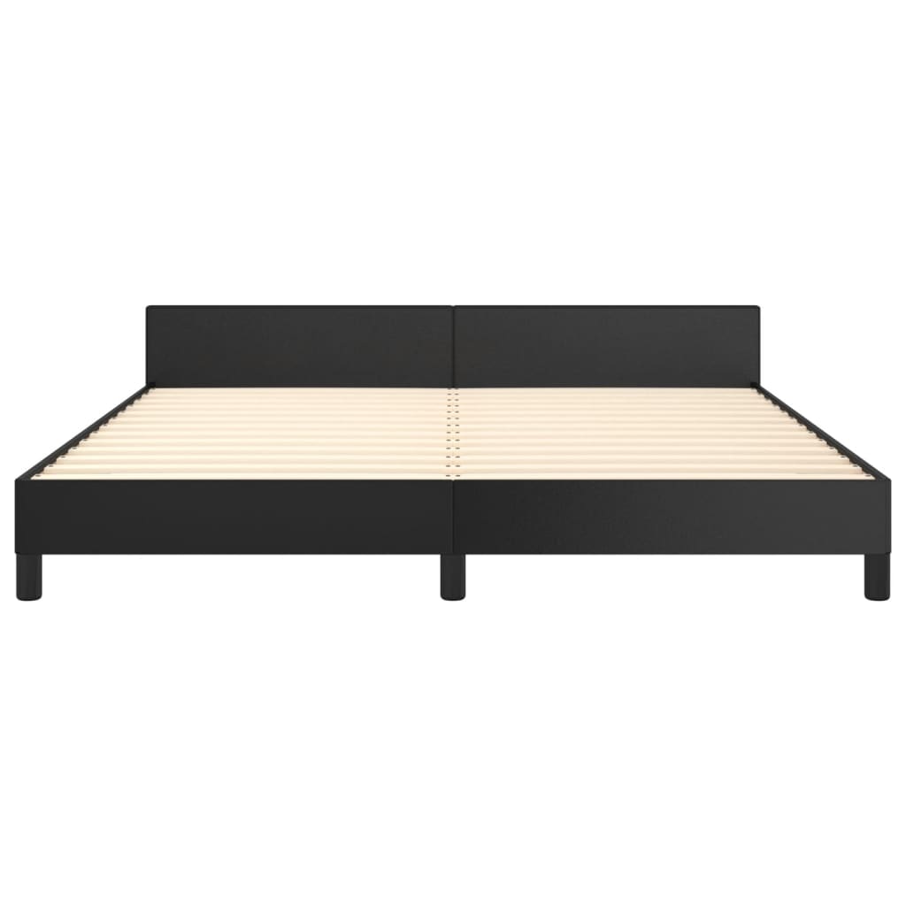 Bed Frame without Mattress Black 152x203 cm Queen Faux Leather