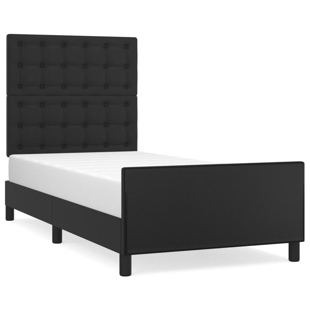 Bed Frame without Mattress Black 107x203 cm King Single Size Velvet