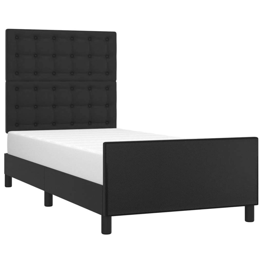 Bed Frame without Mattress Black 107x203 cm King Single Size Velvet