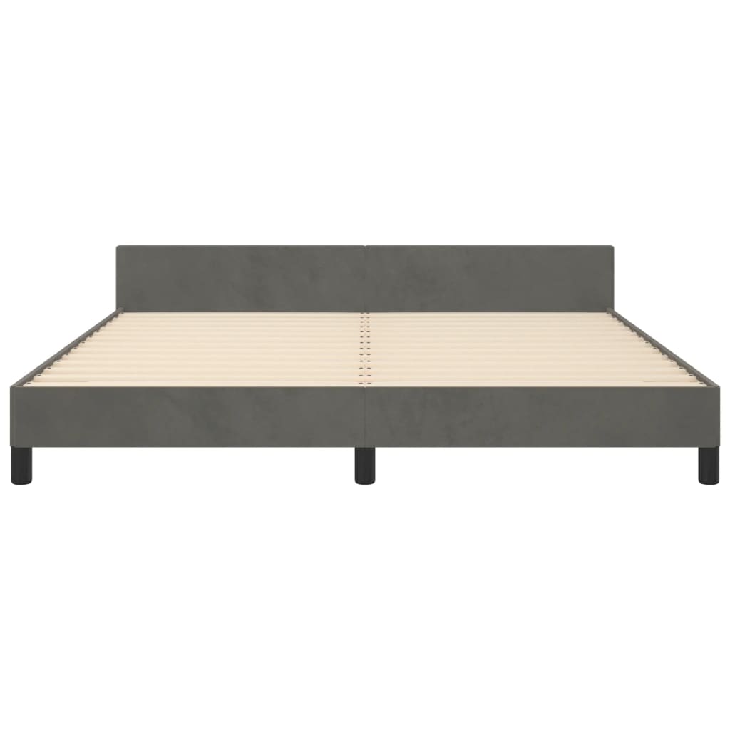 Bed Frame without Mattress Dark Grey 152x203 cm Queen Velvet