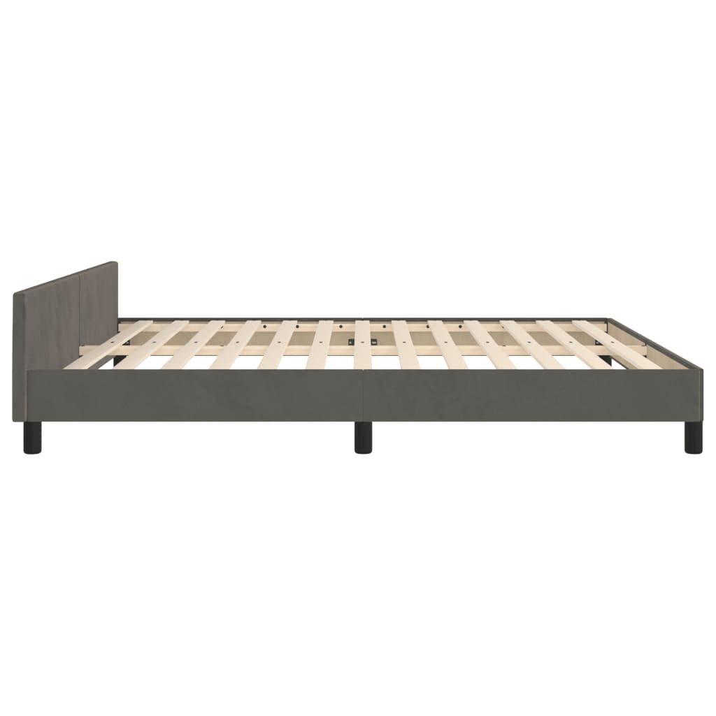 Bed Frame without Mattress Dark Grey 152x203 cm Queen Velvet