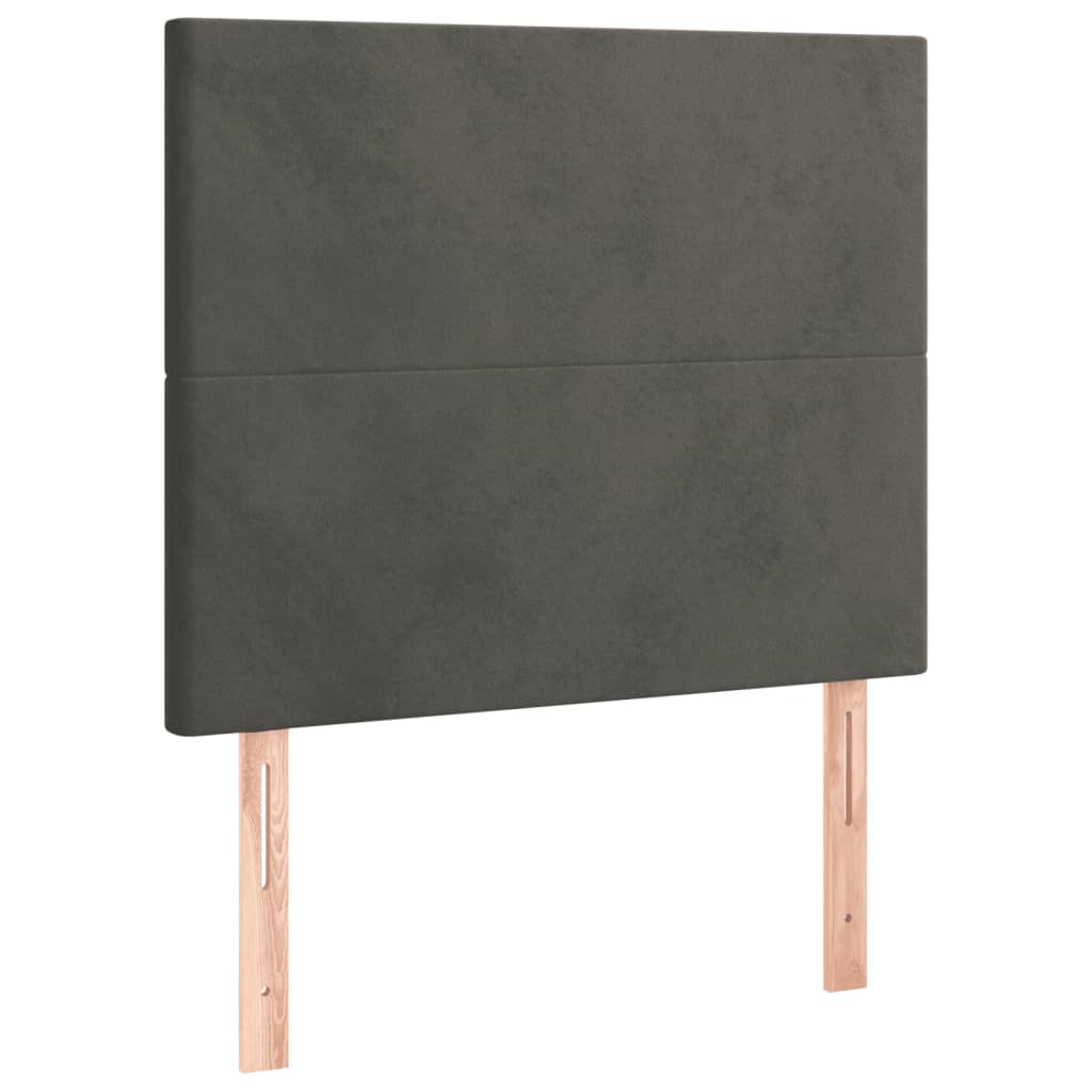 Bed Frame with Headboard Dark Grey 106x203 cm King Single Size Velvet