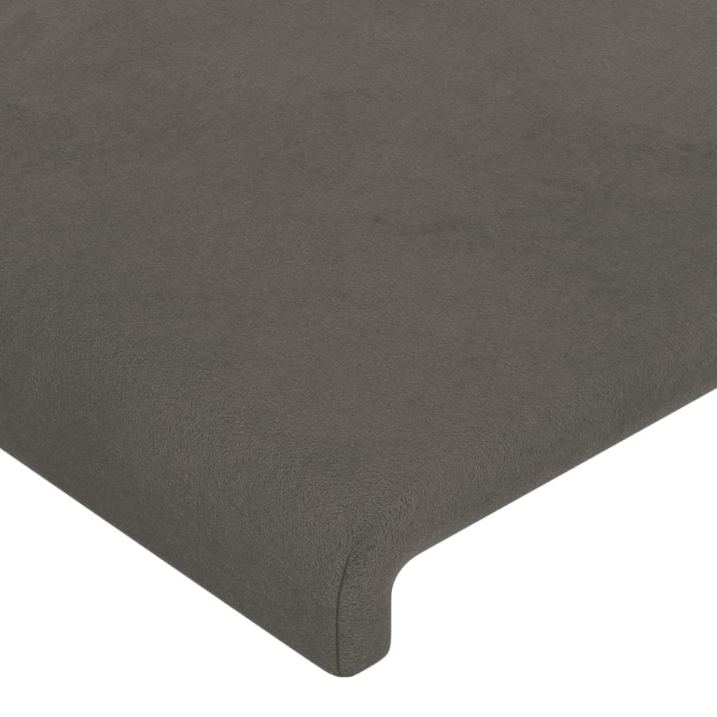 Bed Frame with Headboard Dark Grey 106x203 cm King Single Size Velvet