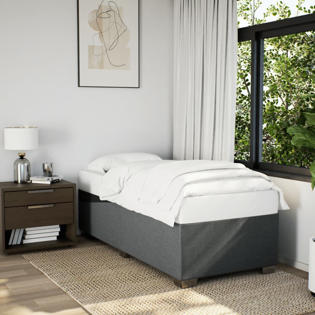 Bed Frame Dark Grey 90x190 cm Fabric