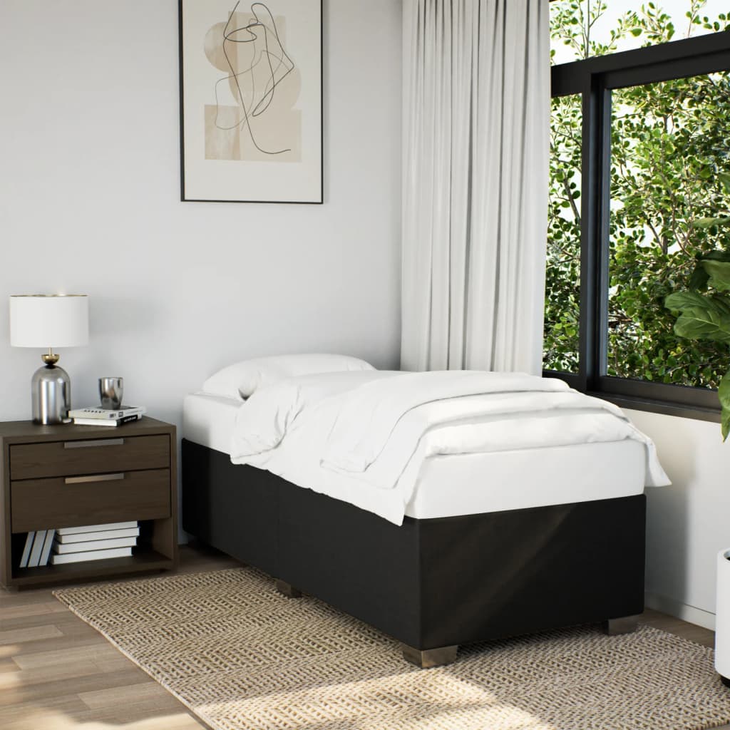 Bed Frame Black 90x190 cm Size Fabric