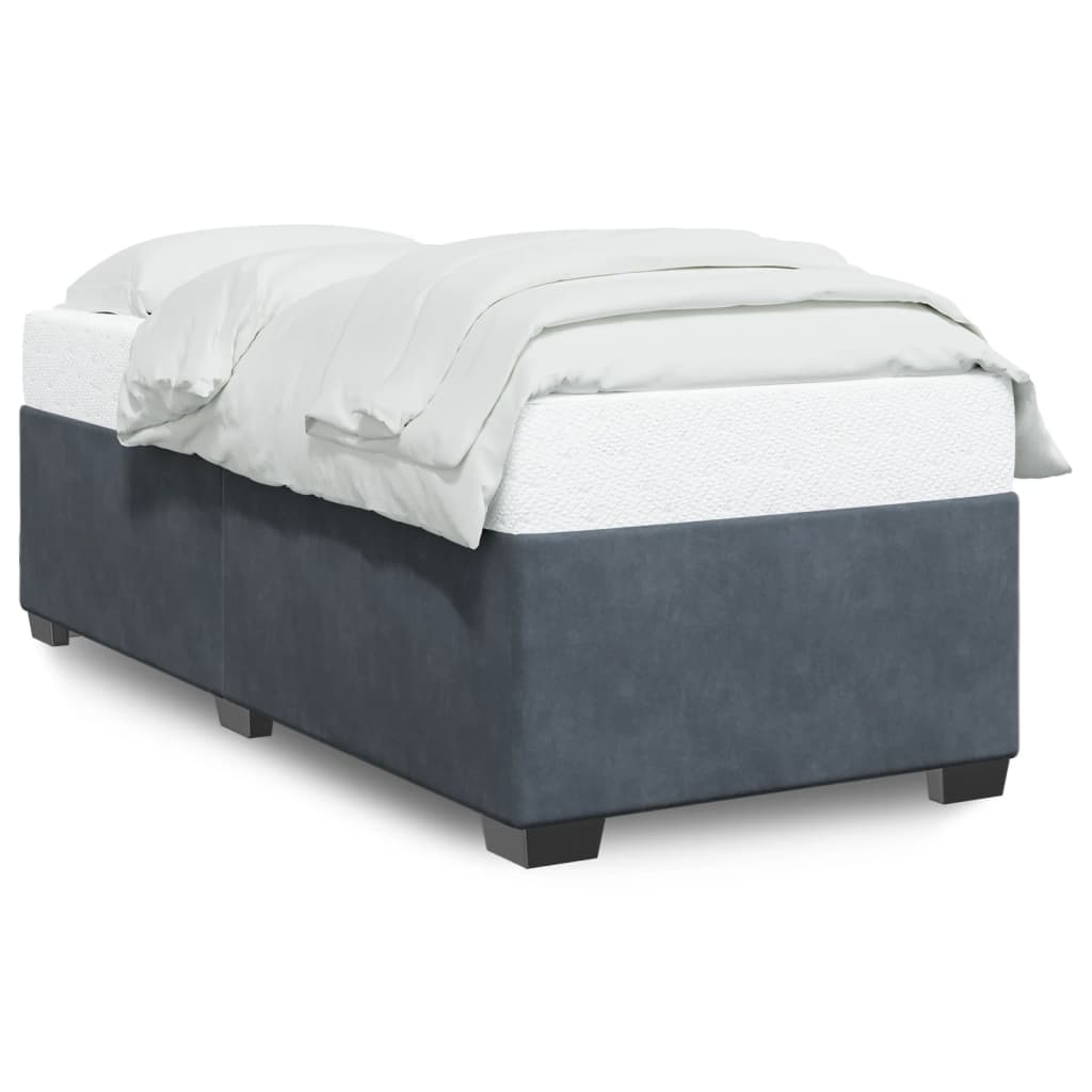 Bed Frame without Mattress Dark Grey King Single Velvet