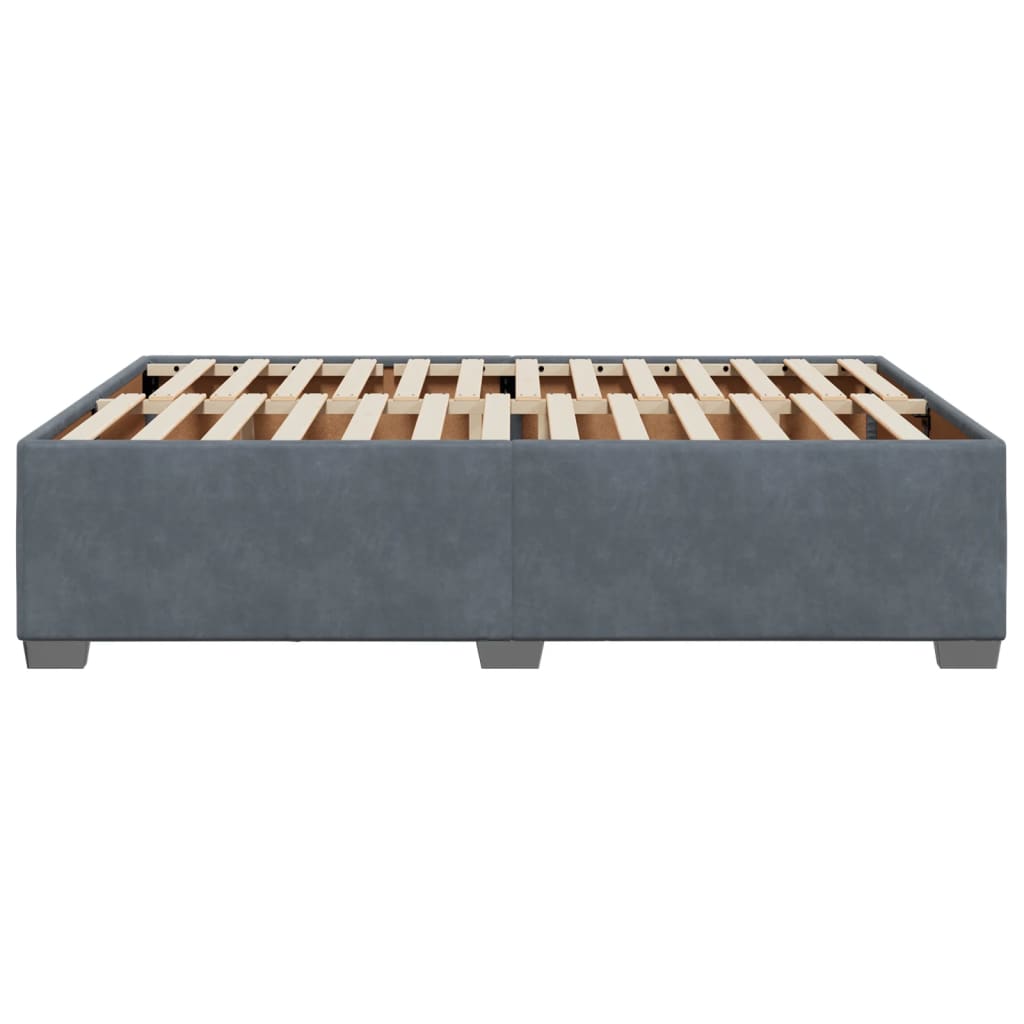 Bed Frame without Mattress Dark Grey Double Velvet