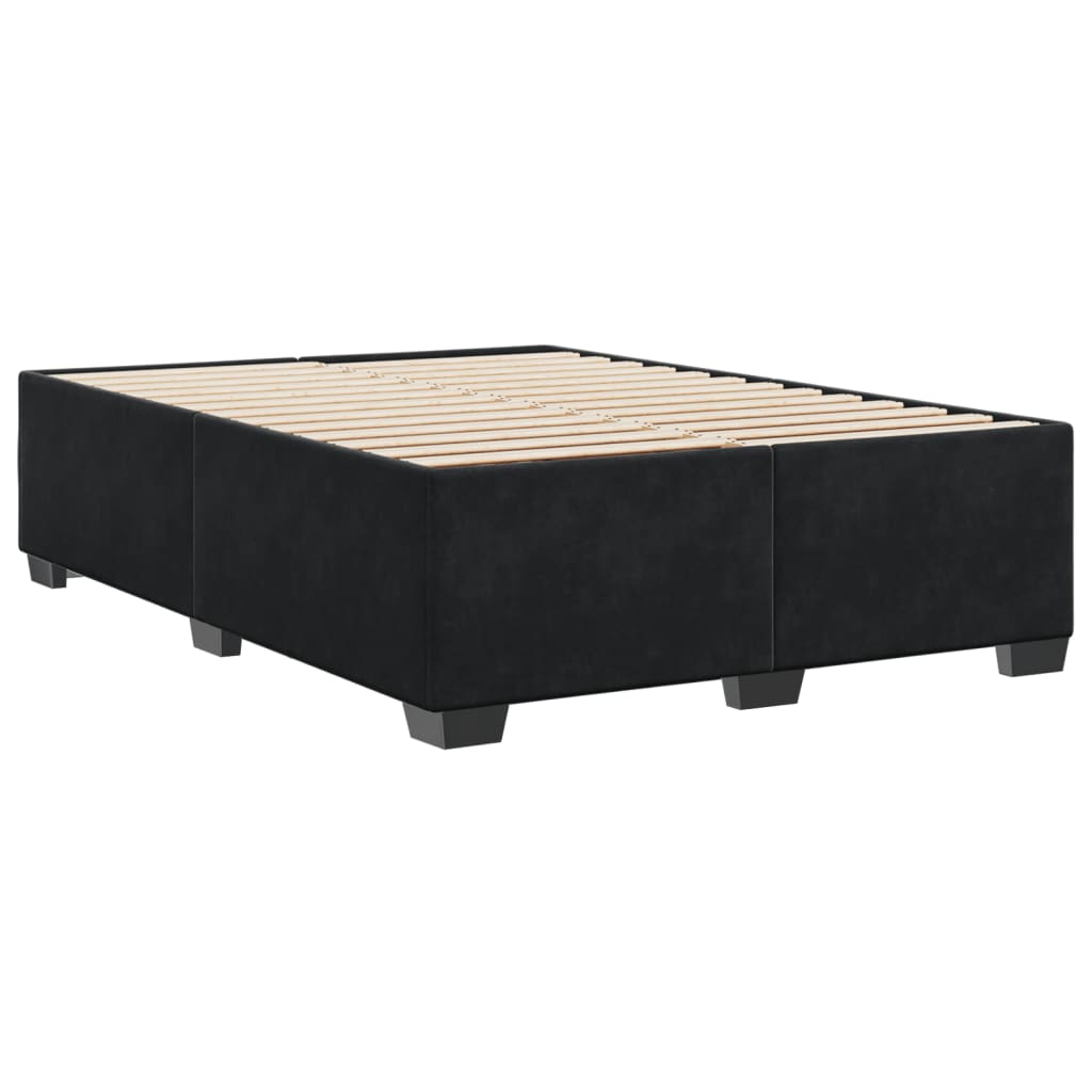 Bed Frame without Mattress Black Double Velvet