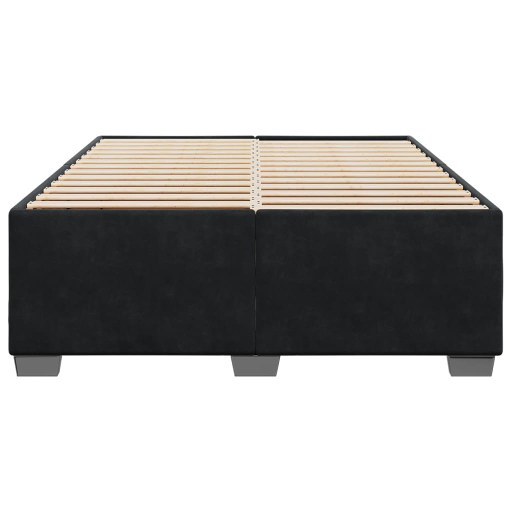 Bed Frame without Mattress Black Queen Velvet