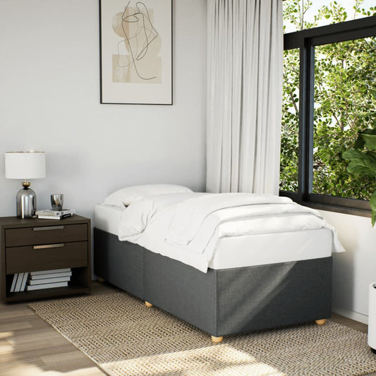 Bed Frame Dark Grey 90x190 cm Fabric