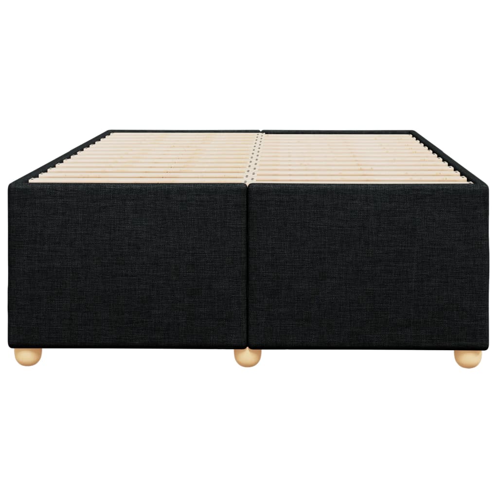 Bed Frame without Mattress Black Double Fabric