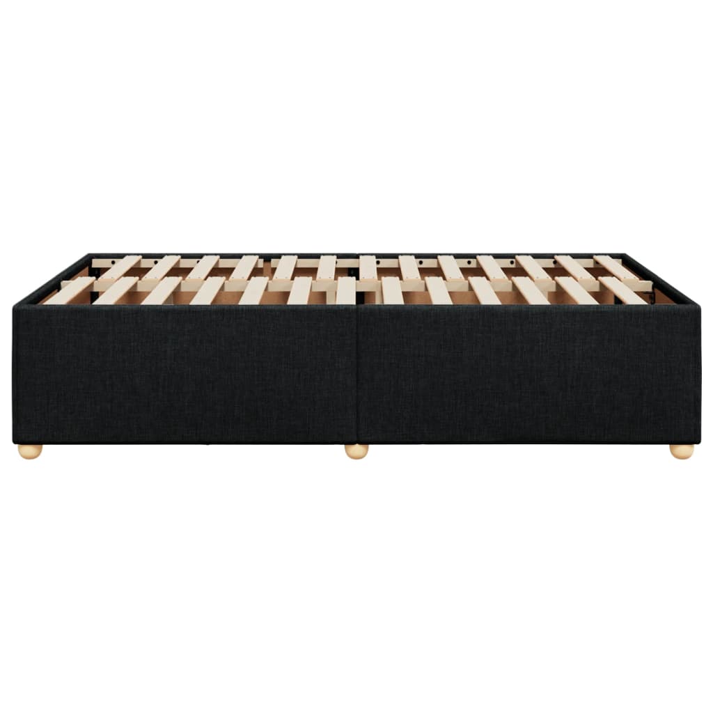 Bed Frame without Mattress Black Double Fabric