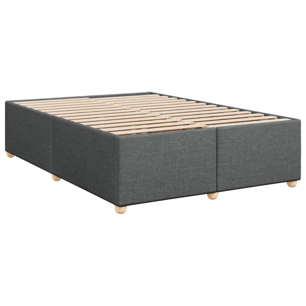 Bed Frame without Mattress Dark Grey Queen Fabric