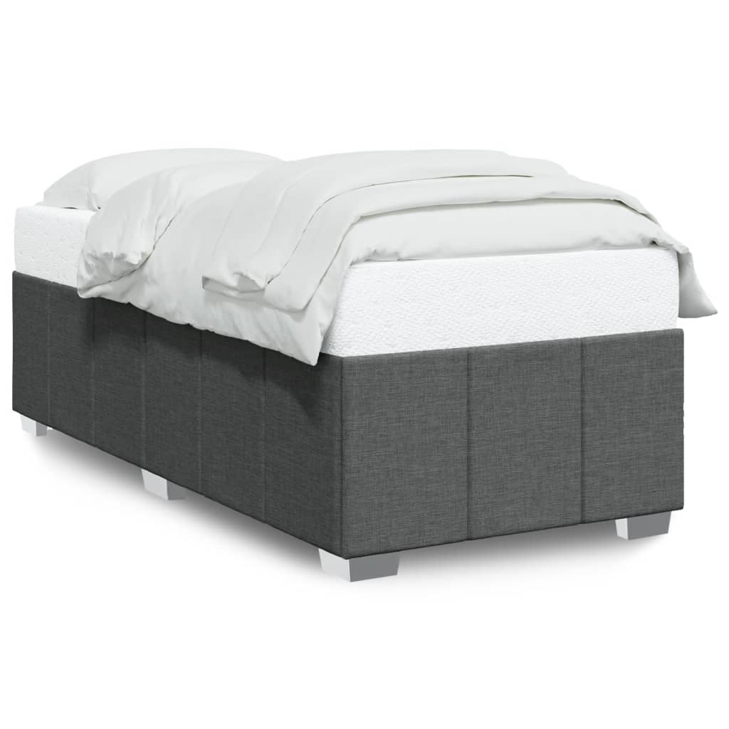 Bed Frame without Mattress Dark Grey 90x190 cm Fabric