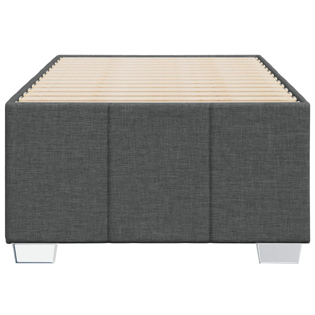 Bed Frame without Mattress Dark Grey 90x190 cm Fabric