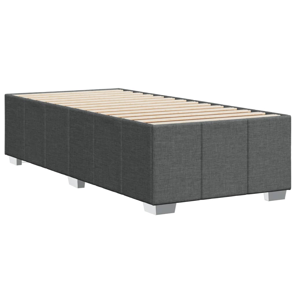 Bed Frame without Mattress Dark Grey 90x190 cm Fabric