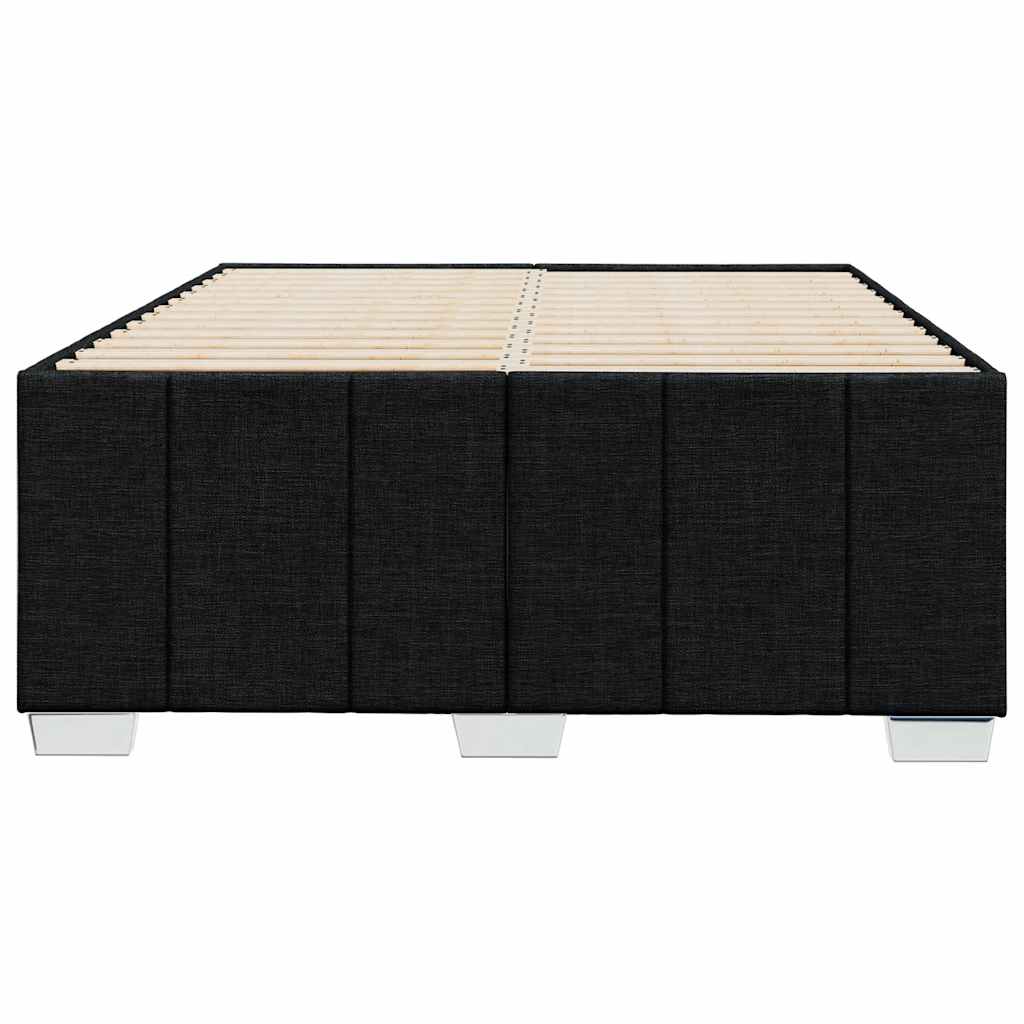 Bed Frame without Mattress Black Double Fabric