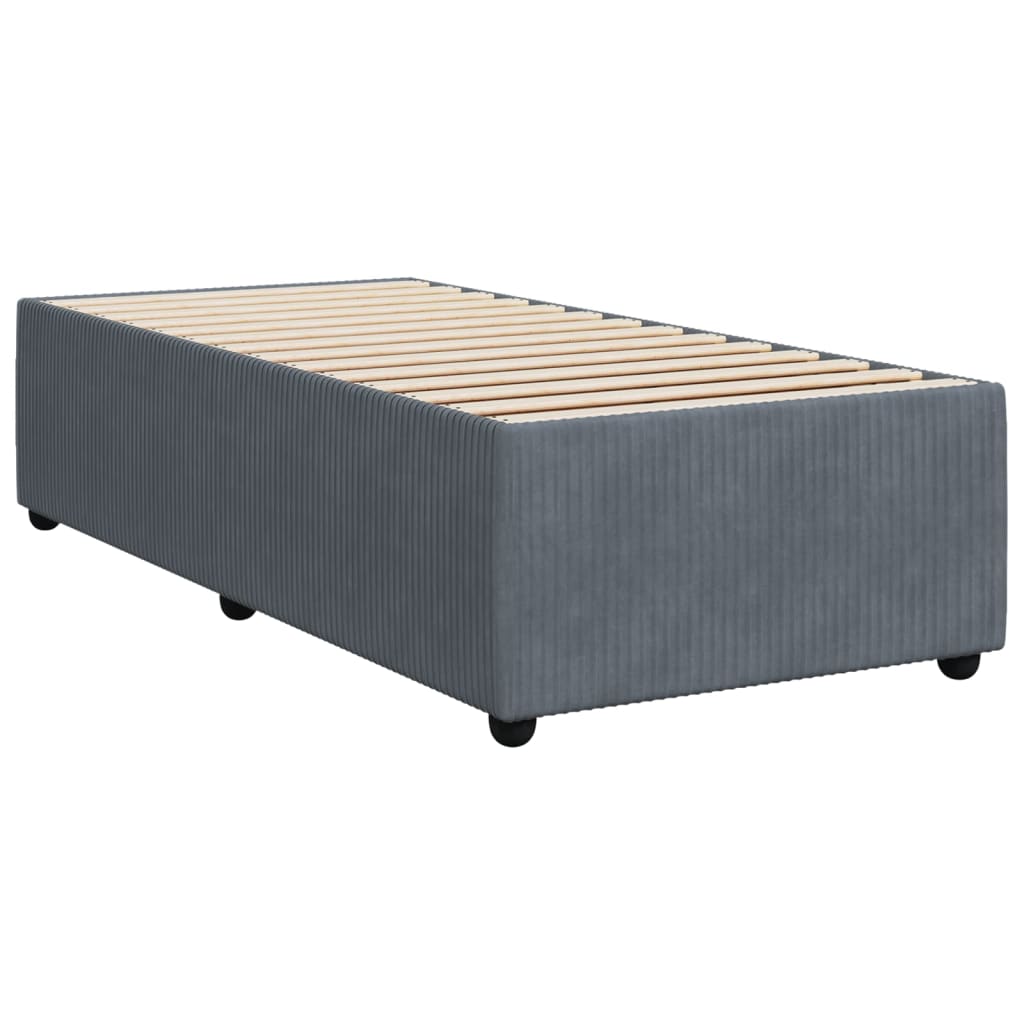 Bed Frame without Mattress Dark Grey 90x190 cm Velvet