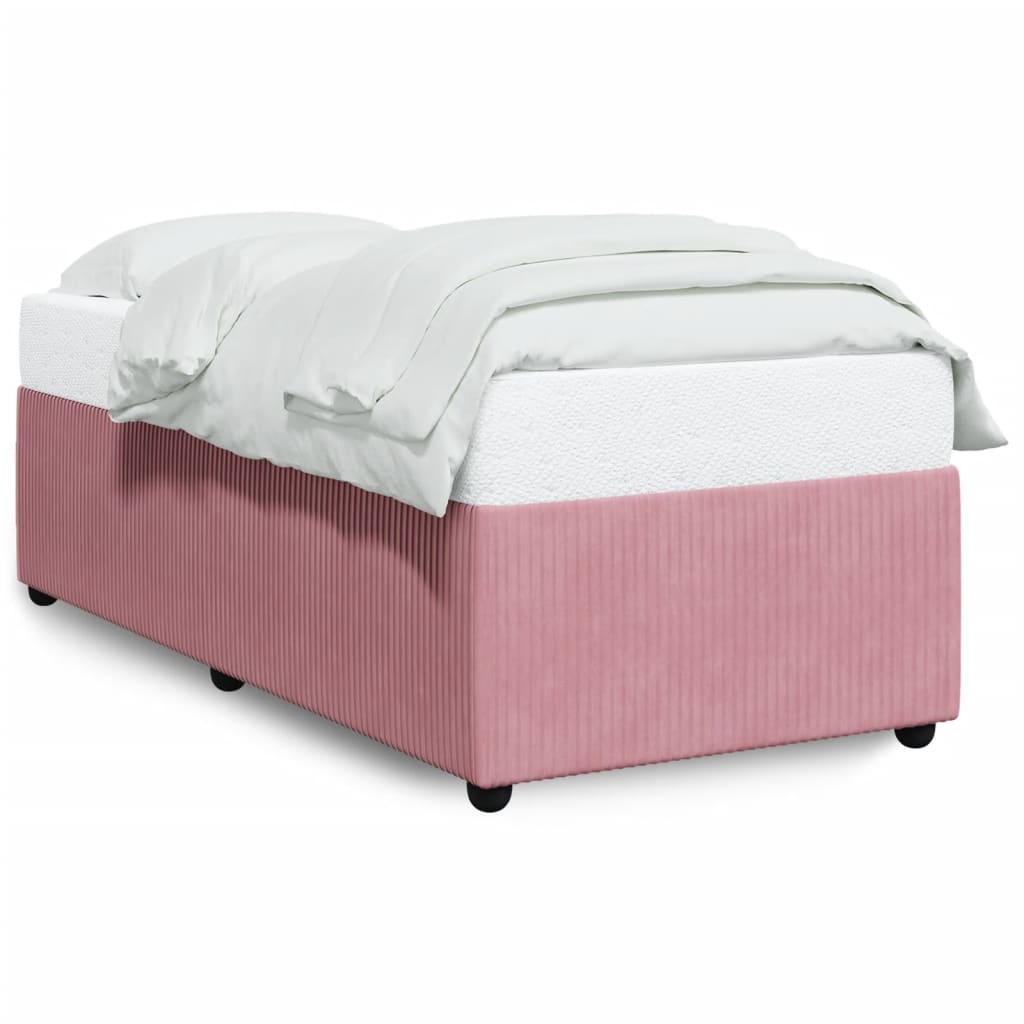 Bed Frame without Mattress Pink 90x190 cm Velvet