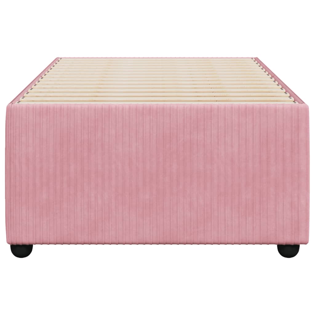 Bed Frame without Mattress Pink 90x190 cm Velvet