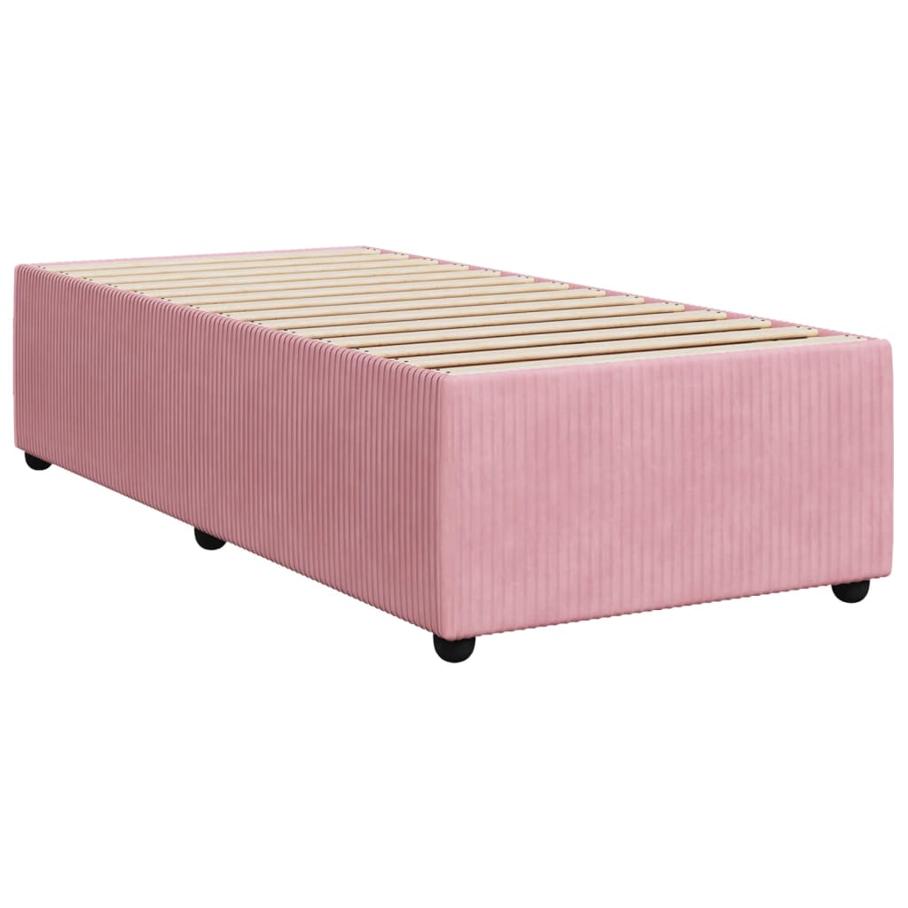 Bed Frame without Mattress Pink 90x190 cm Velvet