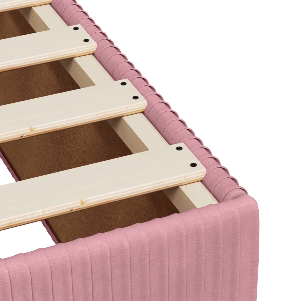 Bed Frame without Mattress Pink 90x190 cm Velvet