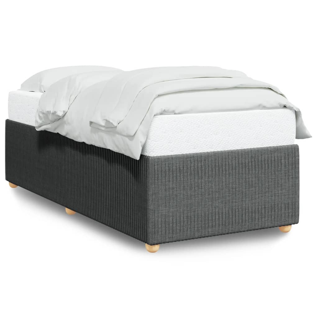 Bed Frame without Mattress Dark Grey Single Fabric