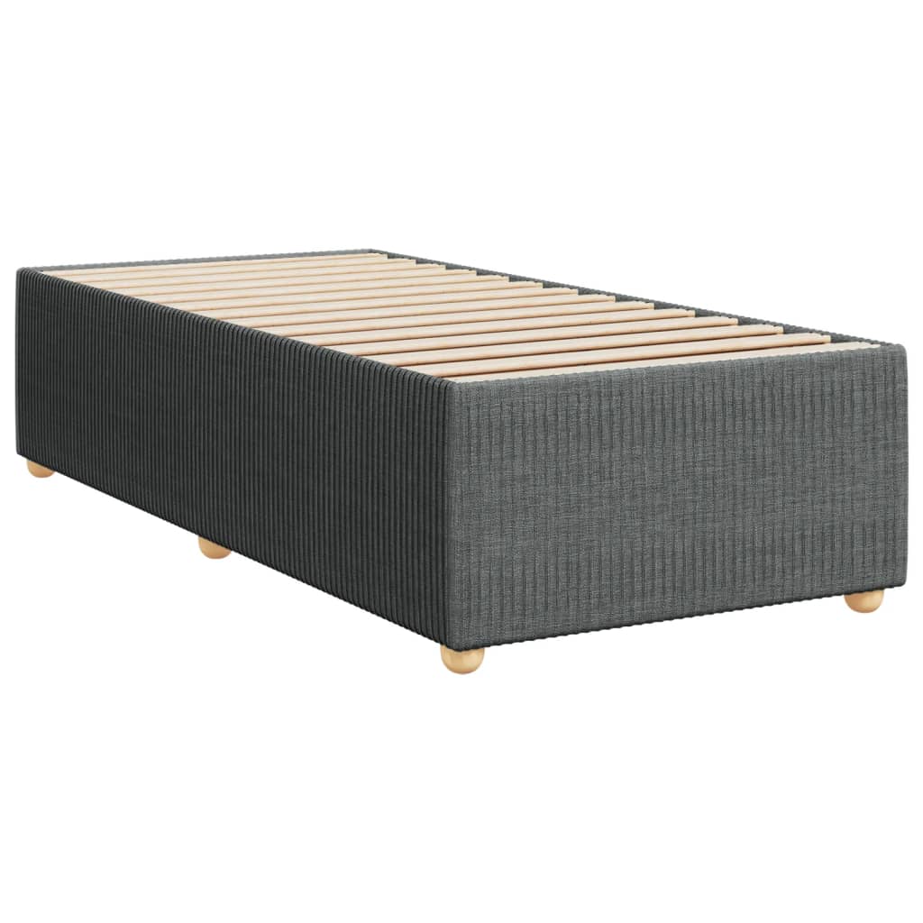 Bed Frame without Mattress Dark Grey Single Fabric