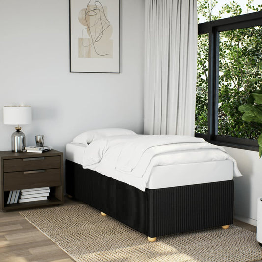 Bed Frame without Mattress Black Single Fabric