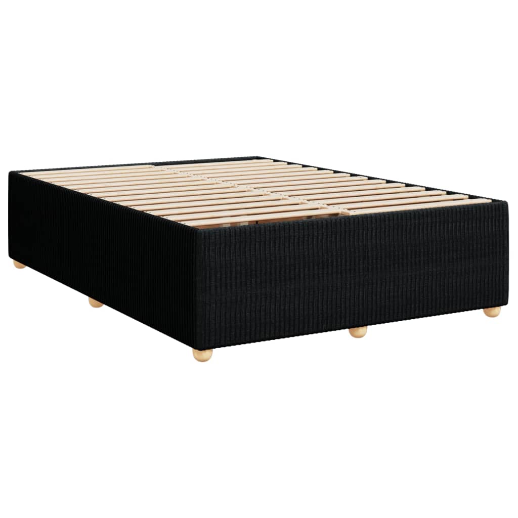 Bed Frame Black Double Fabric