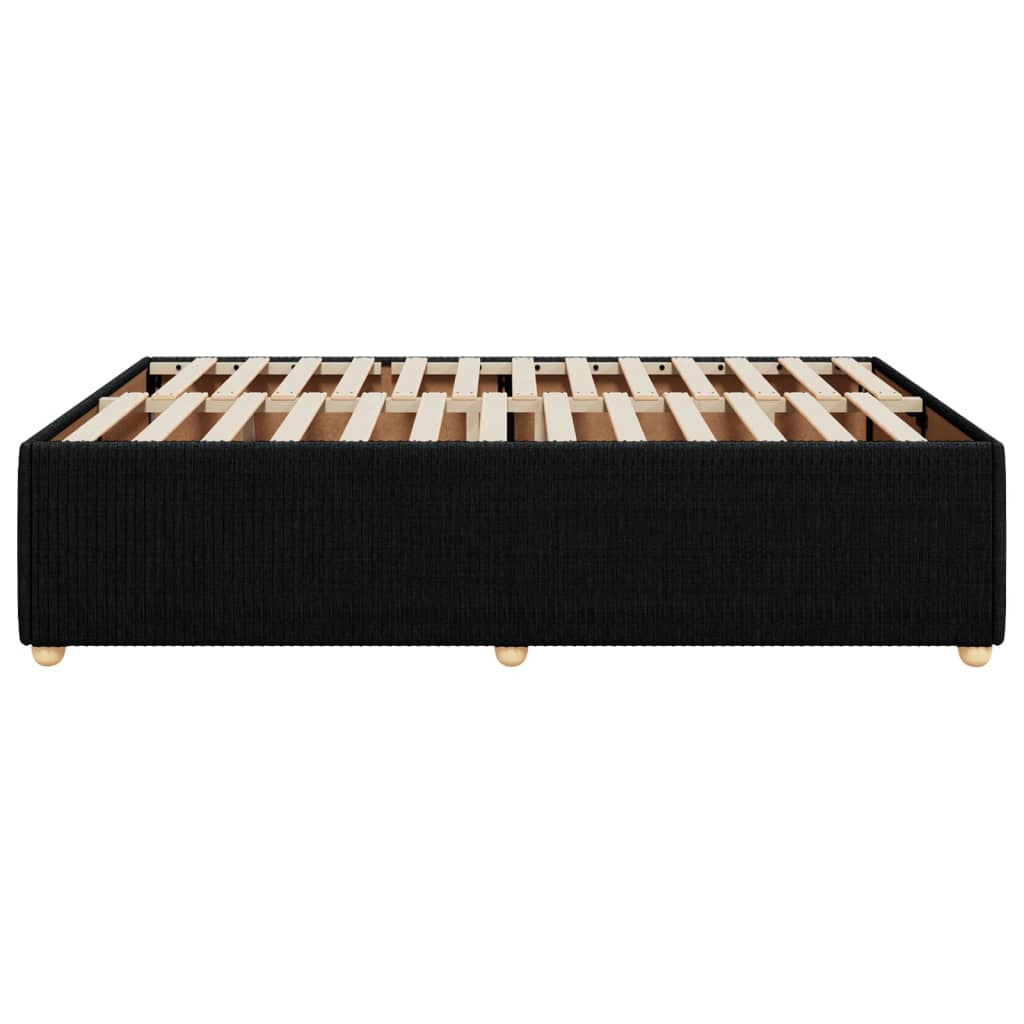 Bed Frame Black Double Fabric