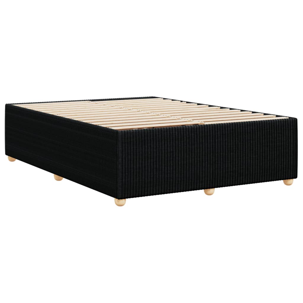 Bed Frame Black Double Fabric