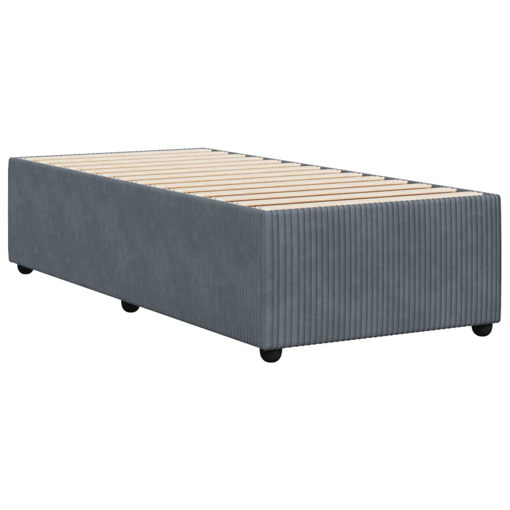 Bed Frame Dark Grey 90x190 cm Velvet