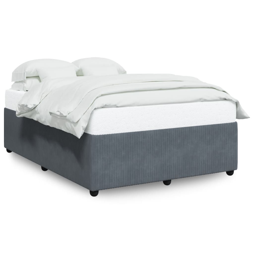 Bed Frame Dark Grey Double Velvet