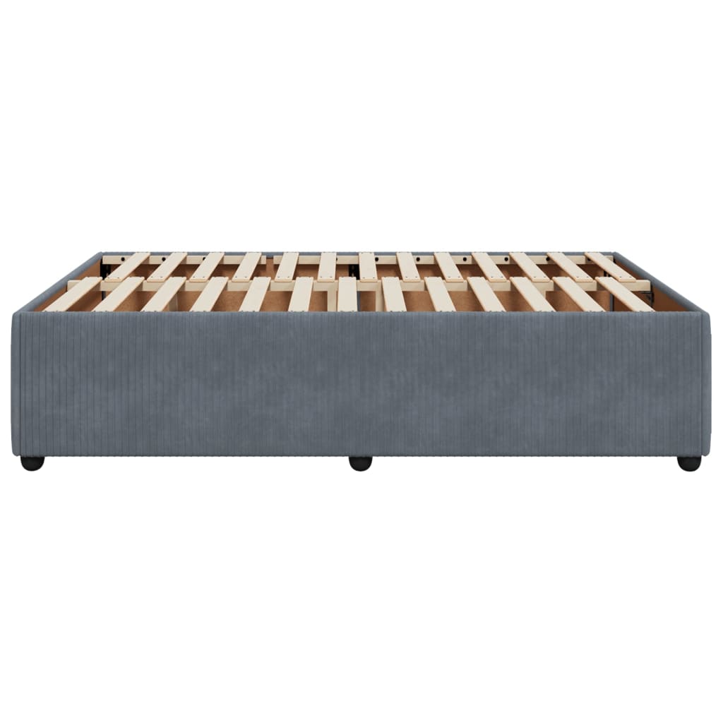 Bed Frame Dark Grey Double Velvet