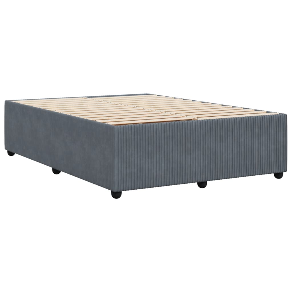 Bed Frame Dark Grey Double Velvet