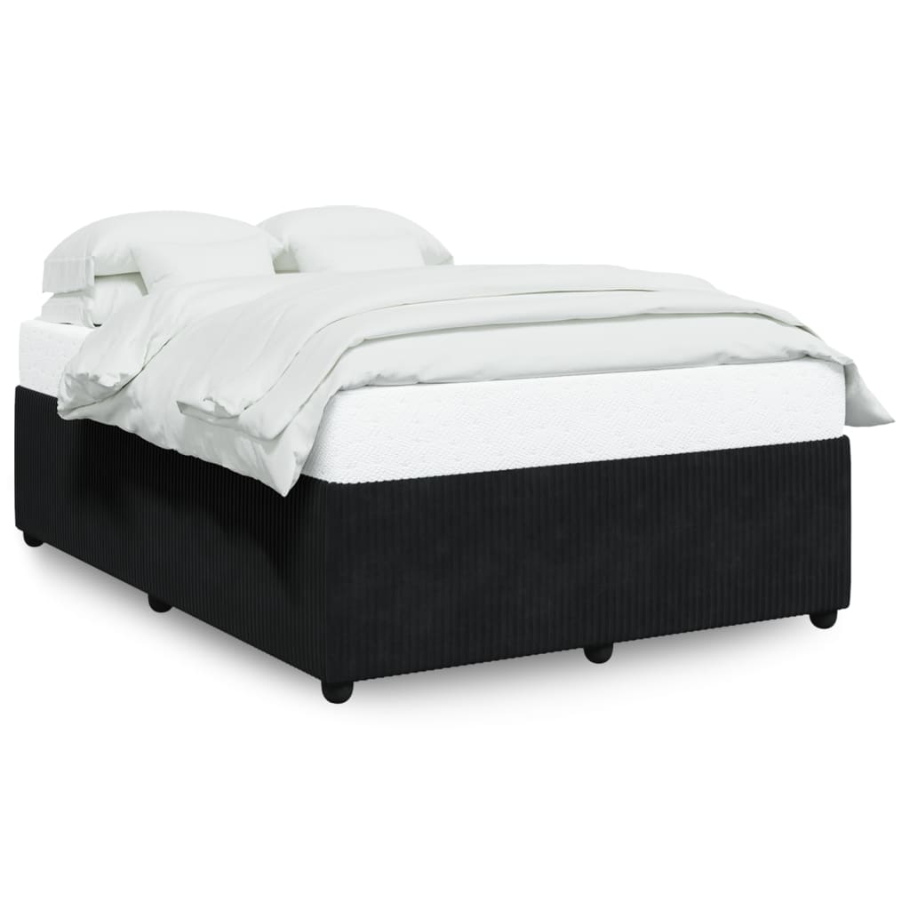 Bed Frame Black Double Velvet