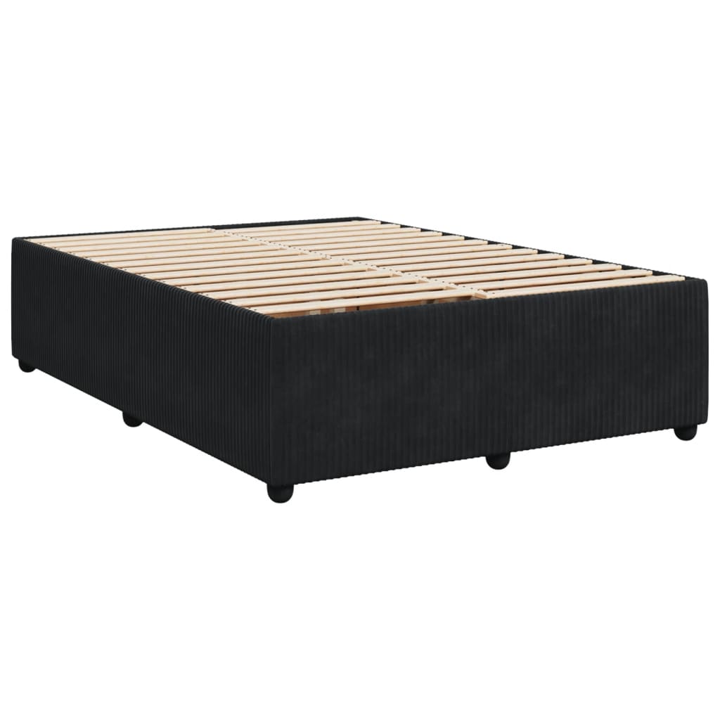 Bed Frame Black Double Velvet