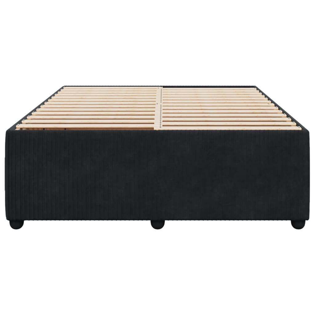 Bed Frame Black Double Velvet