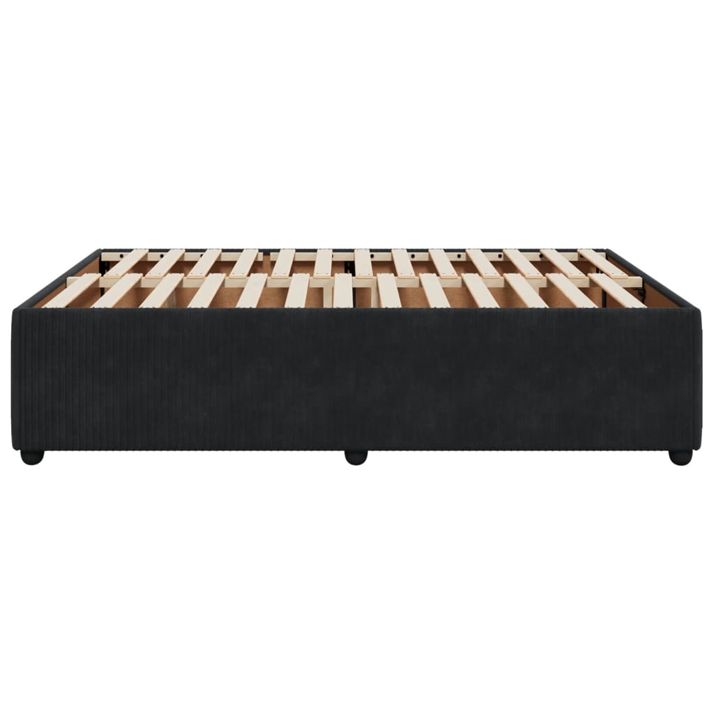 Bed Frame Black Double Velvet