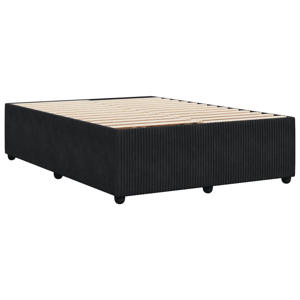 Bed Frame Black Double Velvet