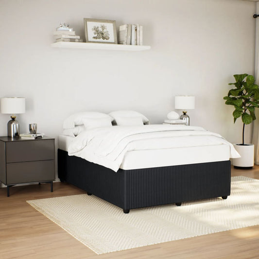 Bed Frame Black Double Velvet