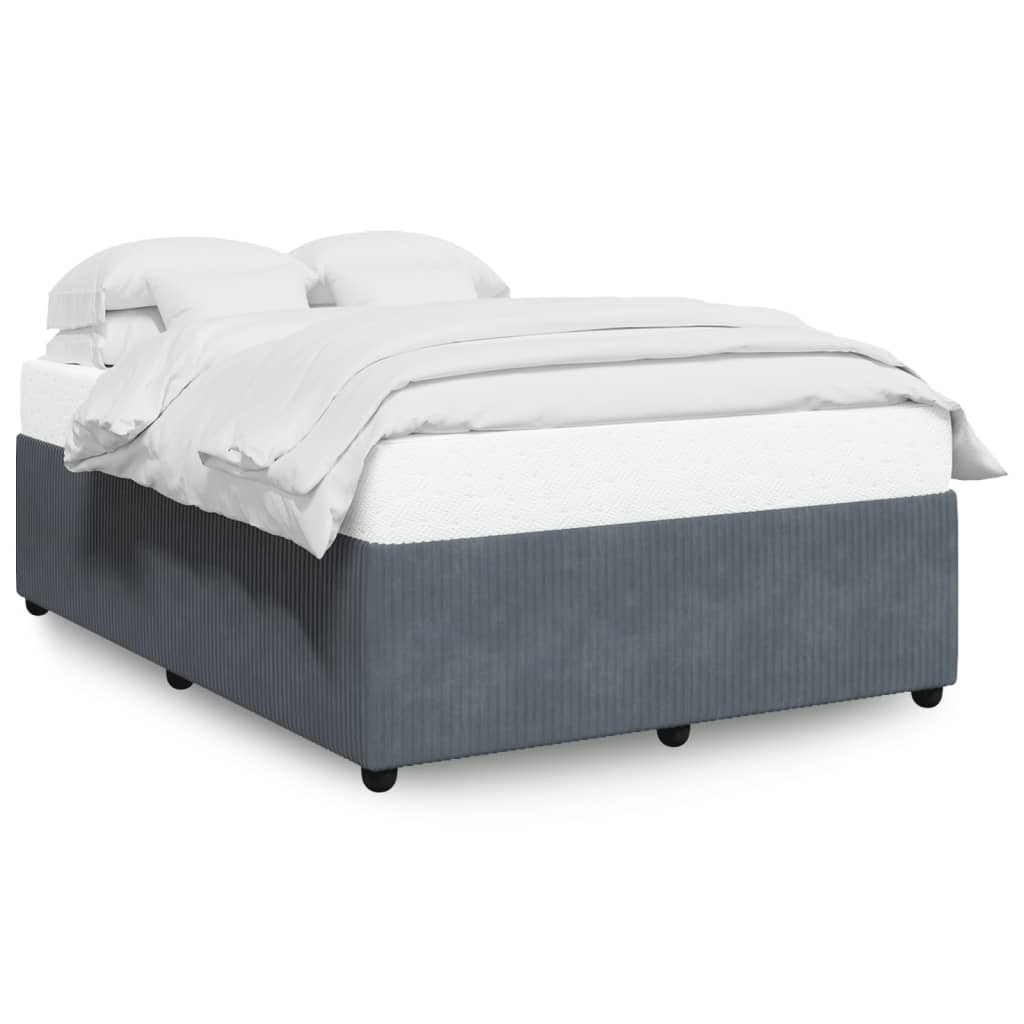 Bed Frame Dark Grey Queen Velvet