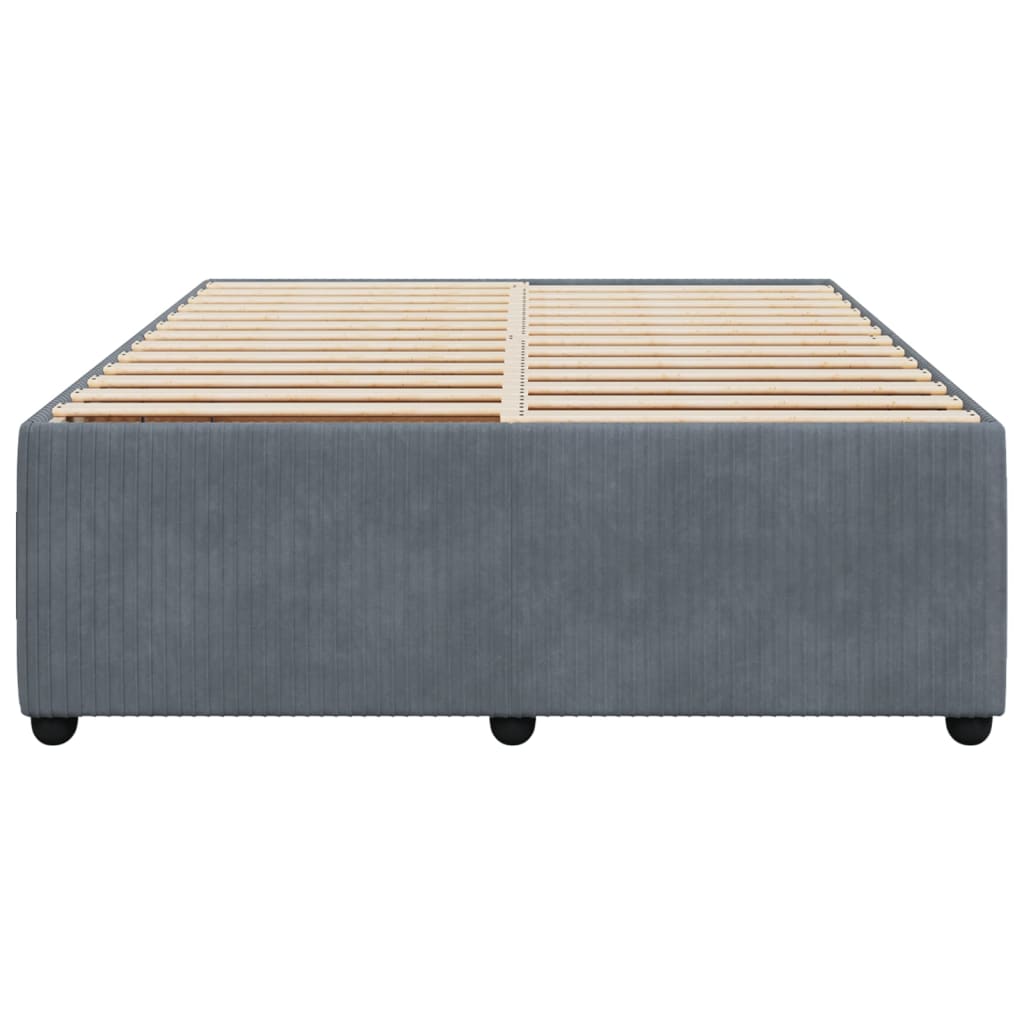 Bed Frame Dark Grey Queen Velvet